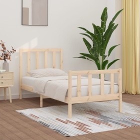 Estructura de cama madera maciza 100x200 cm de , Camas y somieres - Ref: Foro24-3106823, Precio: 115,99 €, Descuento: %