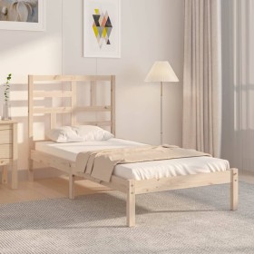 Estructura de cama madera maciza 75x190 cm de , Camas y somieres - Ref: Foro24-3105910, Precio: 81,99 €, Descuento: %