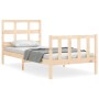 Estructura de cama individual con cabecero madera maciza de , Camas y somieres - Ref: Foro24-3192971, Precio: 82,43 €, Descue...