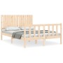 Estructura de cama con cabecero madera maciza 140x200 cm de , Camas y somieres - Ref: Foro24-3192946, Precio: 138,44 €, Descu...