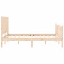 Estructura de cama con cabecero madera maciza 140x200 cm de , Camas y somieres - Ref: Foro24-3192946, Precio: 138,44 €, Descu...