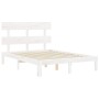 Estructura cama de matrimonio con cabecero madera maciza blanco de , Camas y somieres - Ref: Foro24-3193502, Precio: 124,96 €...