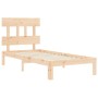 Bed frame with solid wood headboard by , Beds and slatted bases - Ref: Foro24-3193561, Price: 87,31 €, Discount: %