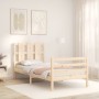 Single bed frame with solid wood headboard by , Beds and slatted bases - Ref: Foro24-3194076, Price: 95,99 €, Discount: %