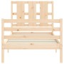 Single bed frame with solid wood headboard by , Beds and slatted bases - Ref: Foro24-3194076, Price: 95,99 €, Discount: %