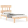 Single bed frame with solid wood headboard by , Beds and slatted bases - Ref: Foro24-3193556, Price: 80,99 €, Discount: %