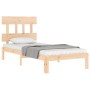 Single bed frame with solid wood headboard by , Beds and slatted bases - Ref: Foro24-3193556, Price: 80,99 €, Discount: %