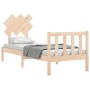 Estructura de cama individual con cabecero madera maciza de , Camas y somieres - Ref: Foro24-3193426, Precio: 80,05 €, Descue...