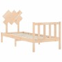 Estructura de cama individual con cabecero madera maciza de , Camas y somieres - Ref: Foro24-3193426, Precio: 80,05 €, Descue...