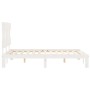 White solid wood bed frame with headboard 140x190 cm by , Beds and slatted bases - Ref: Foro24-3193577, Price: 135,02 €, Disc...