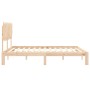 Estructura de cama de matrimonio con cabecero madera maciza de , Camas y somieres - Ref: Foro24-3193741, Precio: 134,62 €, De...