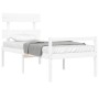 Cama para personas mayores con cabecero madera maciza blanco de , Camas y somieres - Ref: Foro24-3195317, Precio: 125,99 €, D...