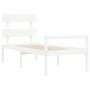 Cama para personas mayores con cabecero madera maciza blanco de , Camas y somieres - Ref: Foro24-3195317, Precio: 125,99 €, D...