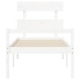 Cama para personas mayores con cabecero madera maciza blanco de , Camas y somieres - Ref: Foro24-3195317, Precio: 125,99 €, D...