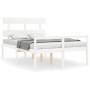 Cama para personas mayores con cabecero madera maciza blanco de , Camas y somieres - Ref: Foro24-3195322, Precio: 162,59 €, D...