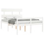 Cama para personas mayores con cabecero madera maciza blanco de , Camas y somieres - Ref: Foro24-3195322, Precio: 162,59 €, D...