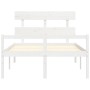 Cama para personas mayores con cabecero madera maciza blanco de , Camas y somieres - Ref: Foro24-3195322, Precio: 162,59 €, D...