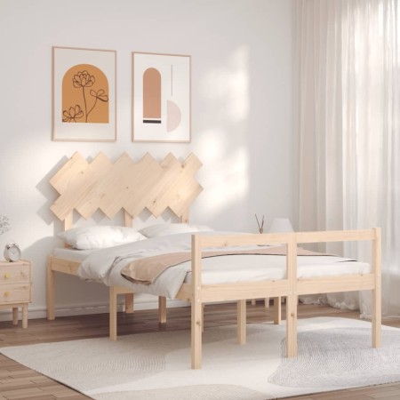 Cama de matrimonio personas mayores con cabecero madera maciza de , Camas y somieres - Ref: Foro24-3195516, Precio: 130,24 €,...