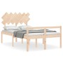 Cama de matrimonio personas mayores con cabecero madera maciza de , Camas y somieres - Ref: Foro24-3195516, Precio: 130,24 €,...