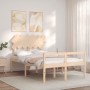 Cama de matrimonio personas mayores con cabecero madera maciza de , Camas y somieres - Ref: Foro24-3195516, Precio: 130,24 €,...