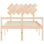 Cama de matrimonio personas mayores con cabecero madera maciza de , Camas y somieres - Ref: Foro24-3195516, Precio: 130,24 €,...