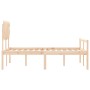 Cama de matrimonio personas mayores con cabecero madera maciza de , Camas y somieres - Ref: Foro24-3195516, Precio: 130,24 €,...