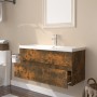 Mueble de baño con lavabo madera contrachapada roble ahumado de , Tocadores de baño - Ref: Foro24-3152879, Precio: 230,99 €, ...