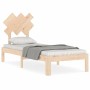 Single bed frame with solid wood headboard by , Beds and slatted bases - Ref: Foro24-3193686, Price: 78,93 €, Discount: %