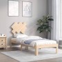 Single bed frame with solid wood headboard by , Beds and slatted bases - Ref: Foro24-3193686, Price: 78,93 €, Discount: %