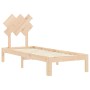 Single bed frame with solid wood headboard by , Beds and slatted bases - Ref: Foro24-3193686, Price: 78,93 €, Discount: %