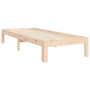 Single bed frame with solid wood headboard by , Beds and slatted bases - Ref: Foro24-3193686, Price: 78,93 €, Discount: %