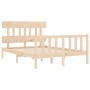 Bed frame with solid wood headboard 140x200 cm by , Beds and slatted bases - Ref: Foro24-3193336, Price: 118,39 €, Discount: %