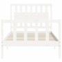 White solid wood bed frame with headboard 100x200 cm by , Beds and slatted bases - Ref: Foro24-3192417, Price: 140,75 €, Disc...