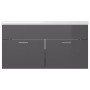 Mueble con lavabo madera de ingeniería gris brillante de , Tocadores de baño - Ref: Foro24-3070846, Precio: 226,25 €, Descuen...