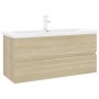 Mueble con lavabo madera de ingeniería roble Sonoma de , Tocadores de baño - Ref: Foro24-3071660, Precio: 344,26 €, Descuento: %