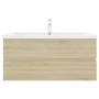 Mueble con lavabo madera de ingeniería roble Sonoma de , Tocadores de baño - Ref: Foro24-3071660, Precio: 344,26 €, Descuento: %