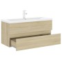 Mueble con lavabo madera de ingeniería roble Sonoma de , Tocadores de baño - Ref: Foro24-3071660, Precio: 344,26 €, Descuento: %