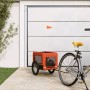 Bicycle pet trailer, iron frame, Oxford fabric, orange and black. by , pet strollers - Ref: Foro24-93914, Price: 89,99 €, Dis...