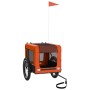 Bicycle pet trailer, iron frame, Oxford fabric, orange and black. by , pet strollers - Ref: Foro24-93914, Price: 93,00 €, Dis...