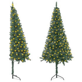 Corner Christmas tree with lights PVC green 120 cm by , Christmas trees - Ref: Foro24-3077932, Price: 22,02 €, Discount: %