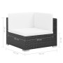 Set muebles de jardín 7 piezas y cojines ratán sintético negro de vidaXL, Conjuntos de jardín - Ref: Foro24-44596, Precio: 59...