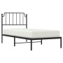 Bed frame with black metal headboard 90x190 cm by , Beds and slatted bases - Ref: Foro24-373879, Price: 60,99 €, Discount: %