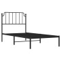 Bed frame with black metal headboard 90x190 cm by , Beds and slatted bases - Ref: Foro24-373879, Price: 60,99 €, Discount: %