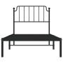 Bed frame with black metal headboard 90x190 cm by , Beds and slatted bases - Ref: Foro24-373879, Price: 60,99 €, Discount: %