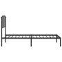 Bed frame with black metal headboard 90x190 cm by , Beds and slatted bases - Ref: Foro24-373879, Price: 60,99 €, Discount: %