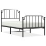 Estructura de cama con cabecero y estribo metal negro 90x200 cm de , Camas y somieres - Ref: Foro24-373898, Precio: 71,97 €, ...