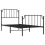 Estructura de cama con cabecero y estribo metal negro 90x200 cm de , Camas y somieres - Ref: Foro24-373898, Precio: 71,97 €, ...