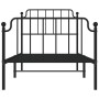 Estructura de cama con cabecero y estribo metal negro 90x200 cm de , Camas y somieres - Ref: Foro24-373898, Precio: 71,97 €, ...