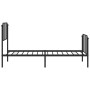 Estructura de cama con cabecero y estribo metal negro 90x200 cm de , Camas y somieres - Ref: Foro24-373898, Precio: 71,97 €, ...