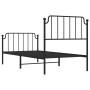 Estructura de cama con cabecero y estribo metal negro 90x200 cm de , Camas y somieres - Ref: Foro24-373898, Precio: 71,97 €, ...